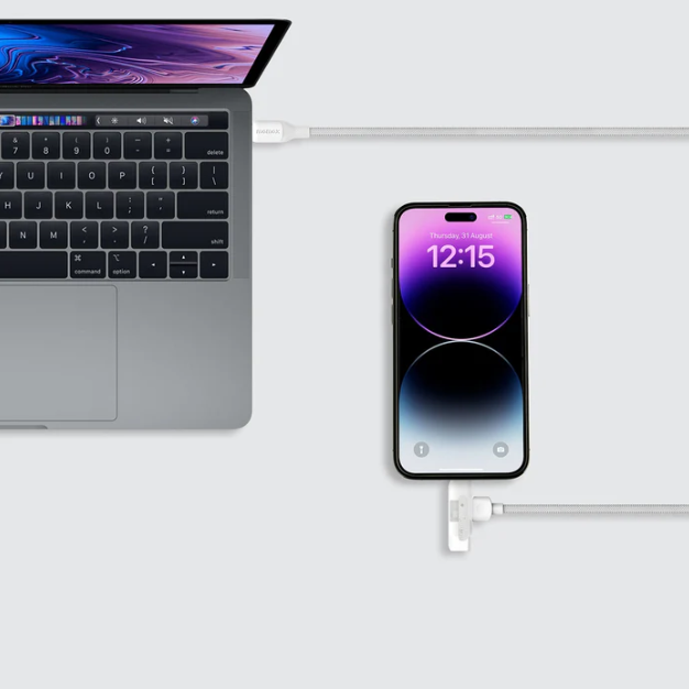 كيبل موماكس 1-Link Flow ديو 2 في 1 مضفر USB-C إلي Lightning مقاس 1.5 متر | أبيض كيبل موماكس 1-Link Flow ديو 2 في 1 مضفر USB-C إلي Lightning مقاس 1.5 متر | أبيض